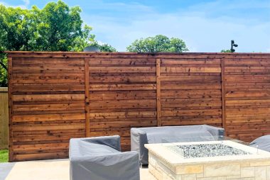 Pre- Stained Horizontal Cedar Fence in Allen, TX