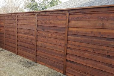 Horizontal Cedar Fence in Carrollton, TX