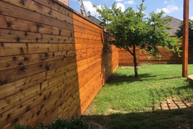 Horizontal Cedar Fence in Lewisville, TX