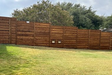 Pre- Stained Horizontal Cedar Fence in Plano, TX