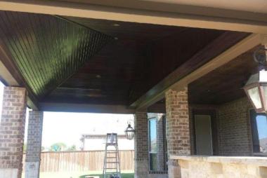 Espresso Patio Cover with Clear Coat in Southlake, TX