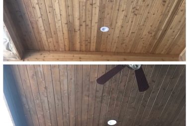 Before and After Patio Cover Staining in Plano, TX