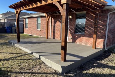 Gray Broom Concrete with Pergola in Dallas, TX