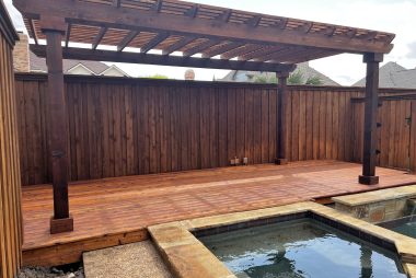 Cedar Pool Deck with Pergola in Prosper, TX