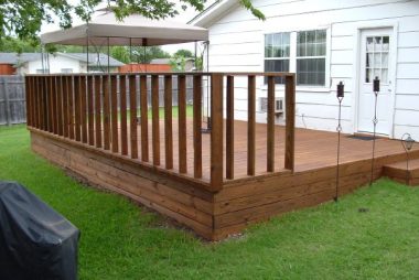Cedar Deck with Railing in Carrollton, TX