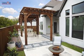 Concrete Pavers and Pebbles Patio