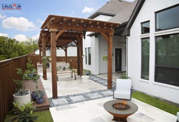 Concrete Pavers and Pebbles Patio