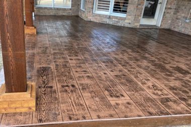 Wood Plank Stamp and Stain Concrete in Allen, TX
