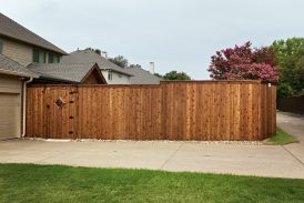 Board on Board Cedar Fence with Top Cap