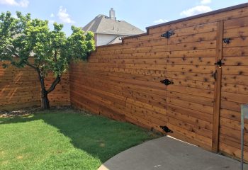 Step and Level Horizontal Wood Fence