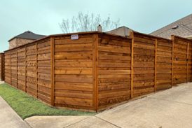 Horizontal Western Red Cedar Board-on-Board Privacy Fence