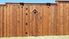Stained Cedar Wood Fence and Gate