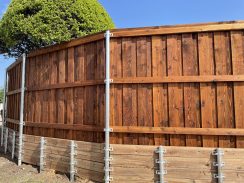Western Red Cedar Privacy Fence with Pine Retaining Wall