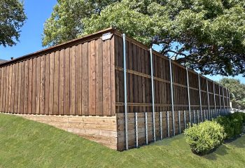 Western Red Cedar Privacy Fence with Pine Retaining Wall
