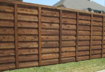 Pre-Stained Cedar Wood Shadow Box Fence