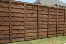 Pre-Stained Cedar Wood Shadow Box Fence