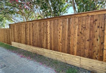 Side by Side Cedar Fence with Top Cap and Trim