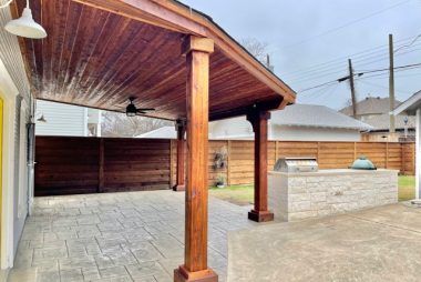 Custom Curved Shed Style Patio Cover in Dallas, TX