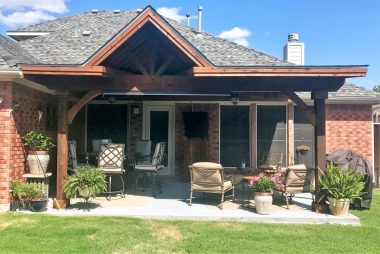 Shed With Gable Patio Cover in Prosper, TX
