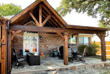 Shed With Gable Patio Cover in The Colony, TX