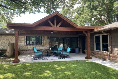 Shed With Gable Patio Cover in Lewisville, TX