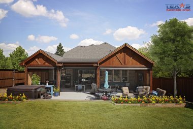Shed With Double Gable Patio Cover in Plano, TX
