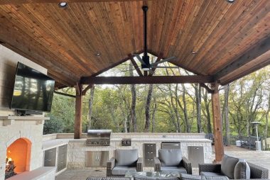 Tongue and Groove Ceiling on a Gabled Patio Cover in Flower Mound, TX