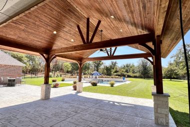 Tongue and Groove Ceiling on an A Pitched Patio Cover in Parker, TX