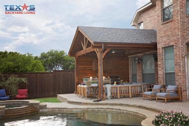 Attached Gable Patio Cover with Privacy Wall in Dallas, TX