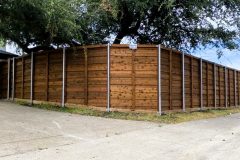 Pre- Stained Horizontal Cedar Fence in Frisco, TX