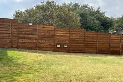 Pre- Stained Horizontal Cedar Fence in Plano, TX