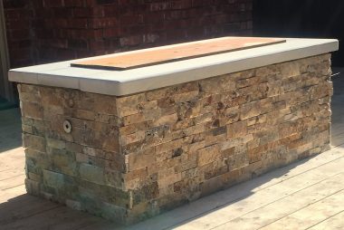 Brown Ledge Stone Outdoor Fire Pit in Richardson, TX