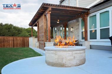 Cream Lueder Outdoor Fire Pit in McKinney, TX