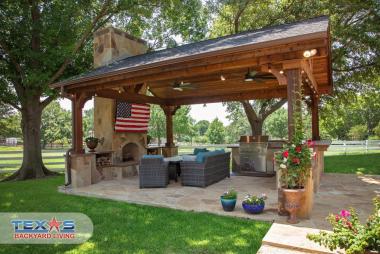 Oklahoma Stone Fireplace in Parker, TX