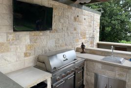 Austin Nicotine Stone Outdoor Grill Station in Flower Mound, TX