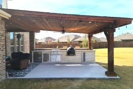 Cream Lueder Outdoor Kitchen in Prosper, TX