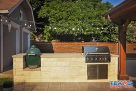 Cream Lueder Outdoor Kitchen and Grill Station in Prosper, TX
