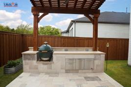 Travertine Outdoor Kitchen in Dallas, TX