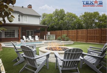 Firepit and Turf  Outdoor Living Area in  Plano, TX