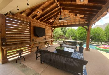 Pitched Patio Cover with Privacy Wall in Dallas, TX