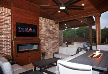 TV Wall and Built in Fireplace in Allen, TX