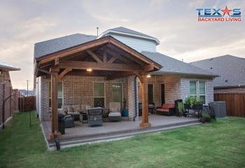 Gable Patio Cover and Concrete Patio in McKinney, TX