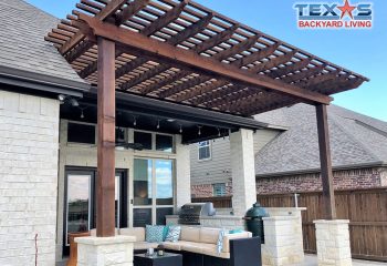 Pergola with Stone Columns in Frisco, TX