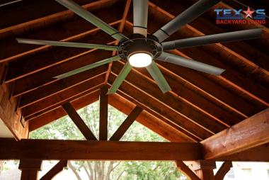 Ceiling Fan  with Exposed Rafters in Carrollton, TX