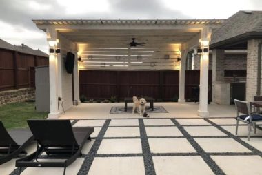 Concrete Pavers with Black Tejas Gravel in  Prosper, TX