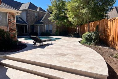 Platinum Ice Travertine Pavers in McKinney, TX