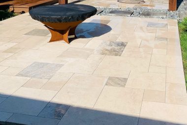 Platinum Ice Travertine Pavers in Dallas, TX