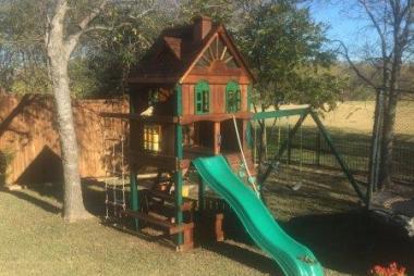 Playset Staining Pecan in Plano, TX