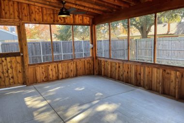 Interior of a Screened In Patio in Dallas, TX