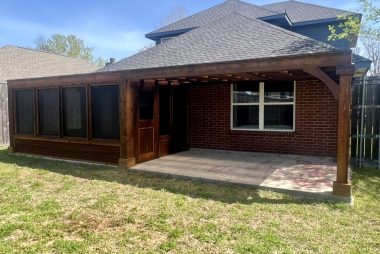 Screened In Patio Attached to Gabled Patio Cover in McKinney, TX